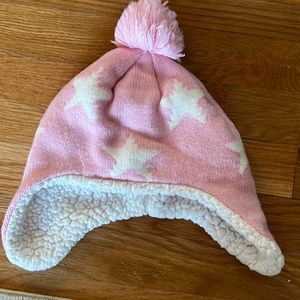 Capelli of NY Pink and white star flap hat